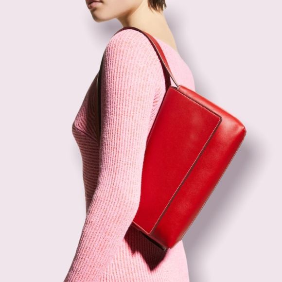 STAUD | Acute Flap Leather Shoulder Scarlet - Picture 5 of 8